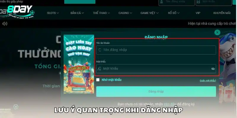 Những điều cần ghi nhớ trong quá trình đăng nhập