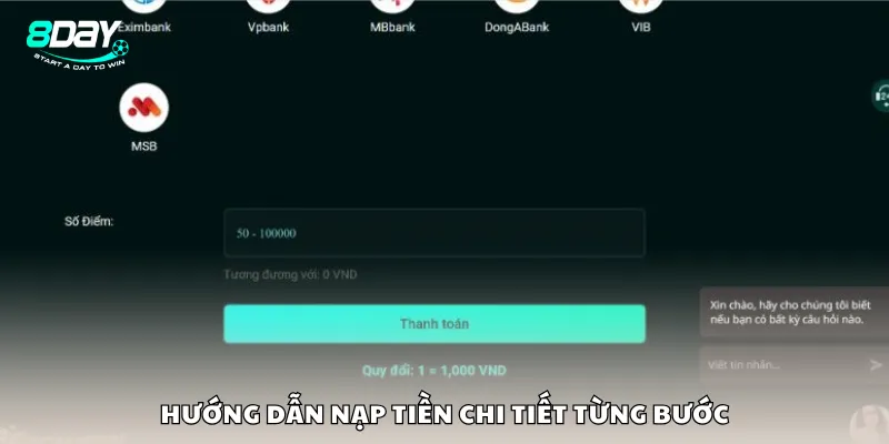 Cách nạp tiền vào tài khoản theo từng bước cụ thể