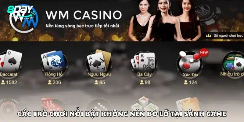 Các trò chơi nổi bật không nên bỏ lỡ tại sảnh game